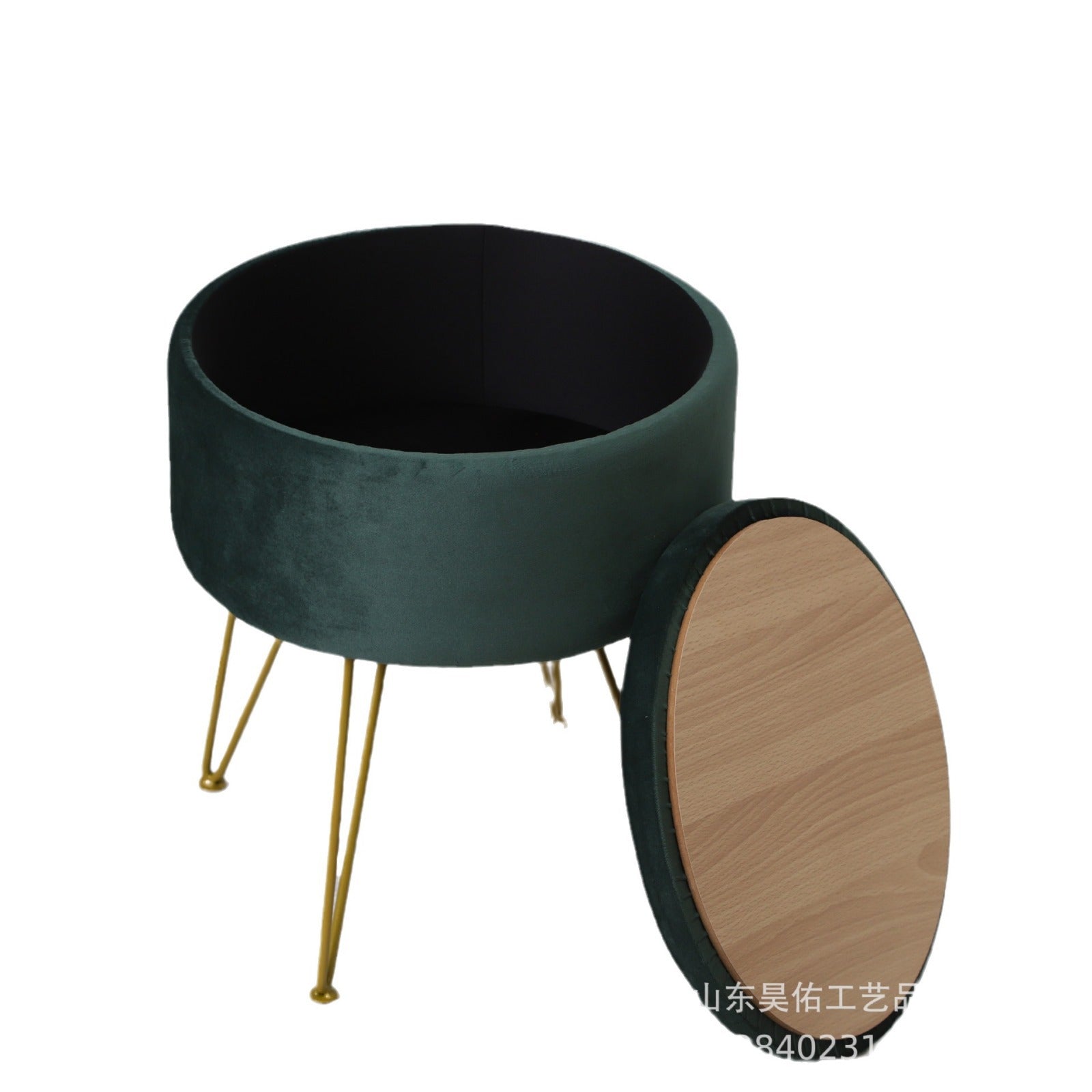 Light Luxury Storage Stool Dressing Chair Round Storage Stool Sofa Stool Makeup Chair Small Footstool Shoe Changing Stool Bedroom Living Room